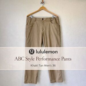 Lululemon ABC Style Performance Pants Khaki Tan Men’s 36
